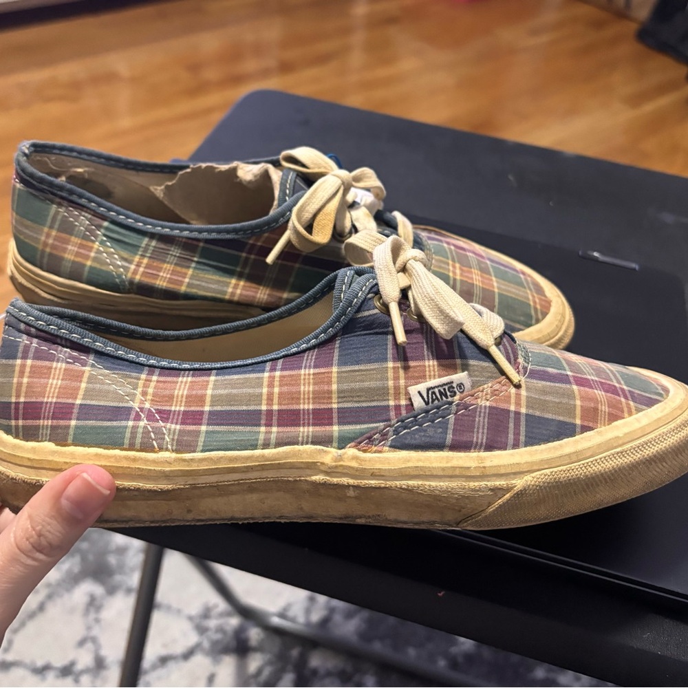 Vans Vintage 80s Vans Low Plaid Canvas Sneakers size 8-8.5